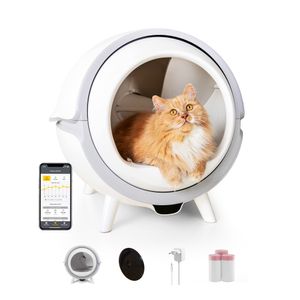 KatzenRobo - Vollautomatische und selbstreinigende Katzentoilette, Katzenklo - Perfekte Hygiene für mehrere Katze - XXL