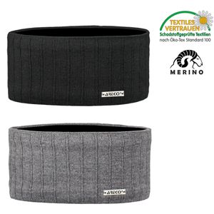 Areco - Merino Stirnband Wollstirnband, Farben:grau