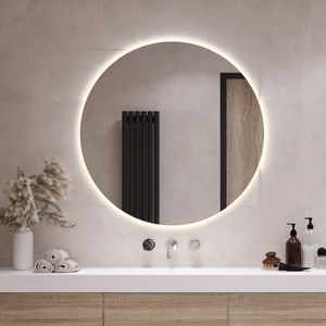 LED Spiegel Badezimmerspiegel mit Beleuchtung Lichtspiegel Rundspiegel - Rund Rund Ø50 cm - (Warmweiß 3000K）