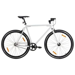 Design Fahrrad mit Festem Gang Weiß und Schwarz 700c 59 cm, Hollandräder 2024 Neu