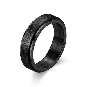 INF Antistresový kroužek z nerezové oceli s jednoduchým designem Black