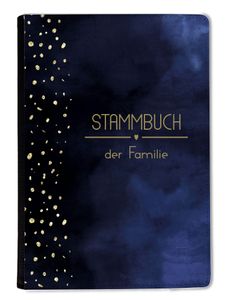 Familienstammbuch, Stammbuch A5 Glitter Blau Stammbuch der Familie, für Hochzeit