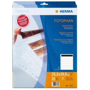 Pouzdra na negativy HERMA transparentní pro proužky 7 x 6 25 ks.