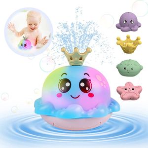 Baby Badespielzeug, Automatische Induktion Wassersprüh Oktopus Baby Wasserspielzeug mit Licht, Badewannenspielzeug
