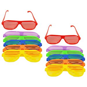 jameitop® 12 X Partybrille Shutter Shades bunte Mode Brille Spaß Sonnenbrille für Kostüm Party Club JGA Bier Urlaub