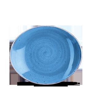 Churchill Super Vitrified Stonecast Cornflower Blue Platte Oval 19,2cm, 12 Stück