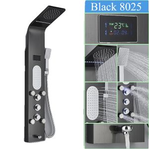 LED sprchový systém, ukazatel teploty, multifunkční masáž, černáL8025