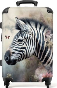 NoBoringSuitcases.com - Großer Koffer Zebra - Reisekoffer mit 4 Rädern - Trolley auf Rädern 72 Liter - Rollkoffer groß leicht - Geräumiger Reisekoffer 20kg - Koffer für Erwachsene Hartschalenkoffer - Reisegepäck & Reisezubehör - Reisekoffer mittelKoffer Mittelgroß 67x43x25 cm, 72L,