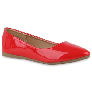 VAN HILL Damen Klassische Ballerinas Slippers Schuhe 840125, Farbe: Rot, Größe: 39