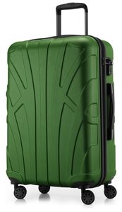 Suitline - Hartschalen-Koffer Check-In Gepäck Trolley Rollkoffer Reisekoffer, TSA, 66 cm, ca. 68 Liter, 100% ABS,Grün