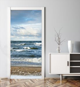 MyMAXXI | Tür verschönern mit Türtapete Selbstklebend 90x200 Wellen | Türfolie Poster Tapete | Selbstklebende Türaufkleber XXL Aufkleber Folie| Türposter Mädchen und Junge