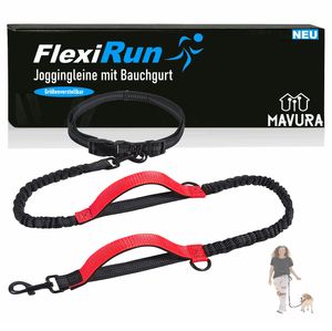 FlexiRun běžecké vodítko s břišním popruhem Vodítko pro psy Běžecké vodítko Vodítko na kolo elastické