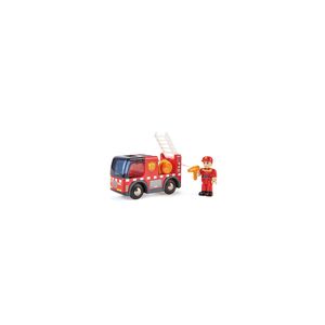 Hape E3737 E3737-Feuerwehrauto mit Sirene, Spielfigur &-Fahrzeug, Eisenbahn, rot