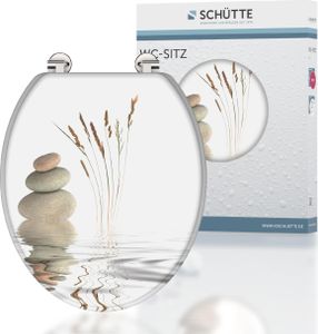 SCHÜTTE MDF WC Sitz Holzkern BALANCE, Toilettendeckel passend für viele handelsüblichen WC-Becken, Klobrille, Toilettensitz