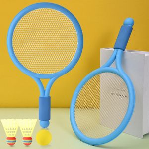 Blau Badmintonschläger für Kinder Kindergartensport Spiel im Freien Tennisschläger-Set Eltern-Kind-Spielzeugschläger Sportspielzeug