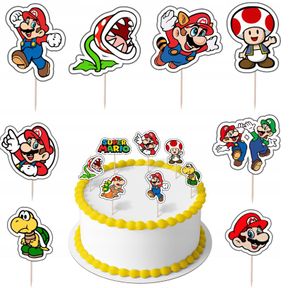 Super Mario Bros Set Topper Geburtstagskuchen Topper Torten Cake Boys Junge Torte Deko 13 Stk (SM00)