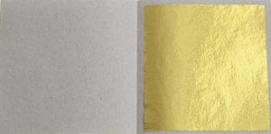 50 Blatt Blattgold Imitation Blattmetall Schlagmetall zum Vergolden & Basteln Kunstprojekt Handwerk Vergoldung Dekoration Möbel Malerei