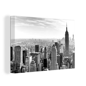 OneMillionCanvasses® - Leinwandbilder - 120x80 cm, New York - Amerika - Schwarz - Weiß, Wandbilder Kunstdruck Wanddekoration - Wanddekorationen - Wohnzimmer