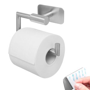 bremermann Bad-Serie PIAZZA TAPE Toilettenpapierhalter selbstklebend Edelstahl, matt kein Bohren 3M Klebebefestigung Papierrollenhalter