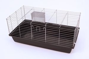 Ollesch Kleintierkäfig Rabbit 100 cm 100 x 56 x 45, silber/schwarz