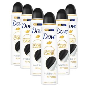 Dove Advanced Care Anti-Transpirant Deo-Spray Invisible Dry schützt 72 Stunden vor Körpergeruch und Achselnässe mit Skin Hydration Technology 150 ml 6 Stück