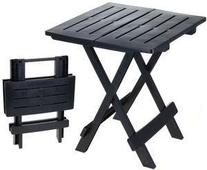 Plastový skladací stolík ADIGE 45 x 43 cm - antracit - skladací záhradný stolík