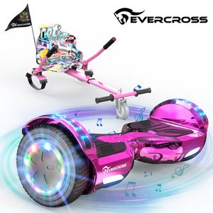EVERCROSS Hoverboard mit Sitz 6,5" Go Kart Elektrisch Scooter Hoverkart Bluetooth LED Lichter Erwachsene kinder