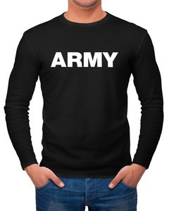 Herren Long-Sleeve Aufdruck Army Print Langarm-Shirt steetstyle Neverless® schwarz 3XL