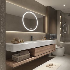 360Home Waschbecken mit schublade Ablage Waschtisch LED Spiegel Badezimmerspüle 130*55cm