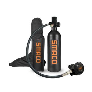 SMACO Tauchersets Sauerstoffflasche Tauchflasche 1L Unterwasseratemgerät Sauerstofftank Atemausrüstung mit 15 Bis 20 Minuten