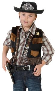 Deputy-Weste Cowboy Kinder Karneval Kostüm Gr 116