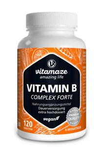 Vitamin B Complex Forte, extra hochdosiert, 120 vegane Tabletten