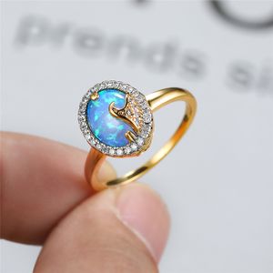 Charm-Kristall-Oval-Stein-Verlobungsring, weiblicher Opal-Wellenring, klassische dünne Eheringe für Frauen