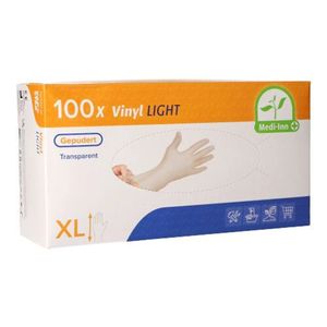 Medi-Inn Vinyl Light Einmalhandschuhe gepudert transparent (X-Large, 100 Stück)