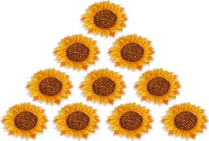 Gestickter Aufnäher, Sonnenblumen-Muster, 20 Stück, zum Aufnähen oder Aufbügeln, Kleidung, Rucksack, DIY, Accessoires