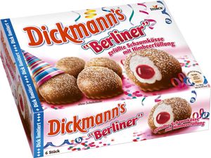 Dickmanns Berliner gefüllte Schaumküsse mit Himbeerfüllung 6er 159g