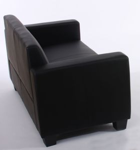 Modular 2er Sofa Couch Moncalieri Loungesofa Kunstleder 136cm  schwarz