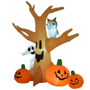 HOMCOM Halloween Aufblasbares Spukgespenst Luftfigur Aufleuchtend Deko 120/ 240 cm (Aufblasbarer Spukbaum)