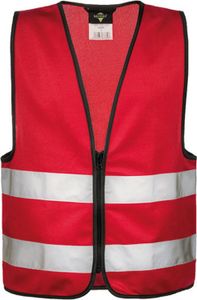 Korntex KWRX | Kinder Safety Vest for Kids with Zipper EN1150 - Farbe: Red - Größe: XS (3-6 Jahre)