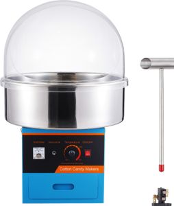 SucceBuy 1000W komerčný výrobník cukrovej vaty, výrobník cukrovej vaty s krytom, modrý