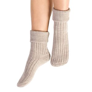 STEVEN SLEEPING SOcks 067 - Dámske akrylové vlnené kompresné zimné ponožky - BEIGE - 38-40