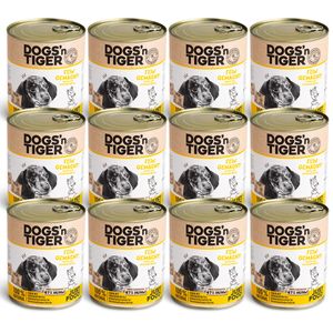 Dogs’n Tiger Junior, Welpen Premium Hundefutter, Nassfutter, Getreidefrei, Fein Gemacht, Huhn & Süßkartoffel 12x 800g