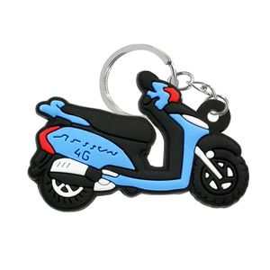 INF 3er-Pack Motorrad-Schlüsselanhänger aus PVC Hellblau