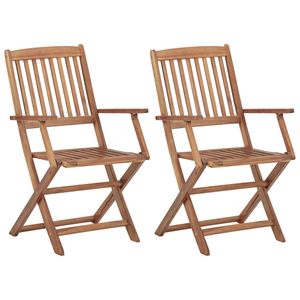 2x Klappbare Gartenstühle, ergonomischer Holzstuhl Campingstuhl Terassenstuhl, für Garten & Balkon, Massivholz Akazie4705