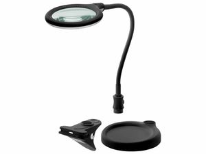 GOOBAY LED Stand-/Klemm-Lupenleuchte, 6W, 480lm, 1,75x Vergrößerung, schwarz