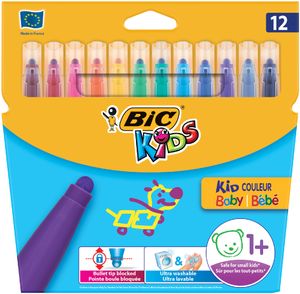 Pióra kulkowe BIC KIDS Kid Couleur Baby pudełko 12 sztuk