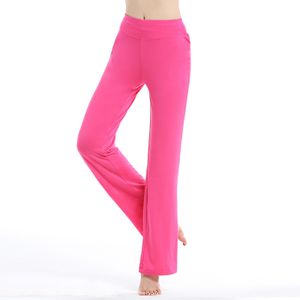 Damen Stretch Yogahosen mit hoher Taille Tanzhose Jogginghose,Farbe: Rosenrot,Größe:XL