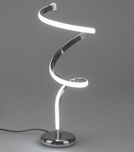 Moderne Spiral LED Tischlampe warmweiß silberfarben Lampe 40cm 1 Meter Kabel und Schalter Stimmungsbeleuchtung