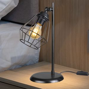 Stolová lampa Gosport Vintage stolová lampa 1 x E27 Lampa čierna kovová Obývacia izba