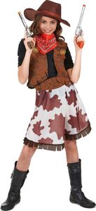Klassisches Cowgirl Kinderkostüm Wildwest braun-weiss Klassisches Cowgirl Kinderkostüm Wildwest braun-weiss